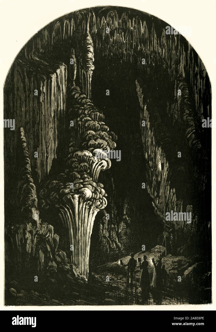 'The Geyser', 1872. Hot springs in Weyer's Cave, (later known as the