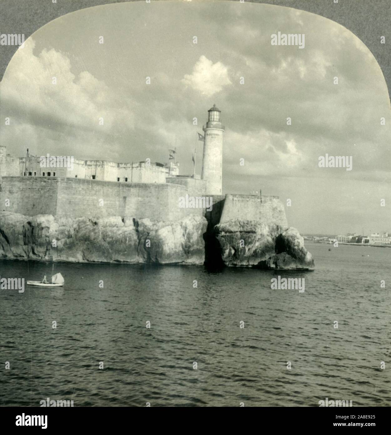 Portrait format of Castillo Del Morro, Carretera de la Cabana, lighthouse  and fortress, Havana, Cuba. Designed by Giovanni Batti Stock Photo - Alamy