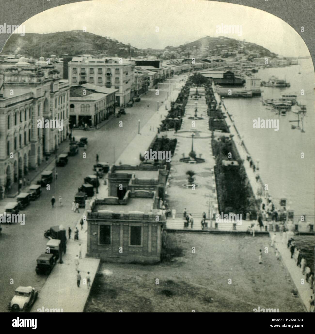 'The Waterfront at Guayaquil, the Principal City of Ecuador, South America', c1930s. Guayaquil, on the Guayas River, the largest city in Ecuador and also the nation's main port. From &quot;Tour of the World&quot;. [Keystone View Company, Meadville, Pa., New York, Chicago, London] Stock Photo