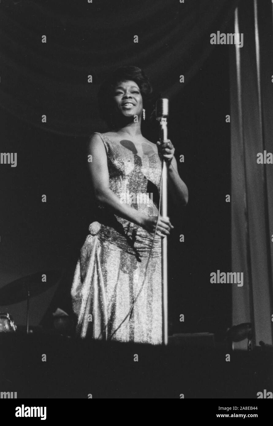 Sarah Vaughan with the Count Basie Orchestra, London, 1963. Stock Photo