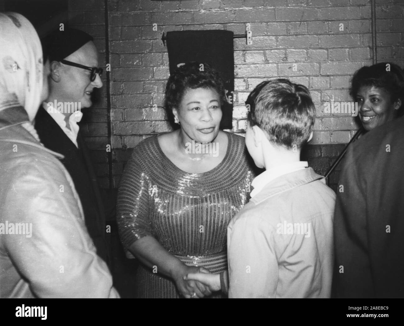 Ella Fitzgerald with Max Jones, London, 1961. Stock Photo