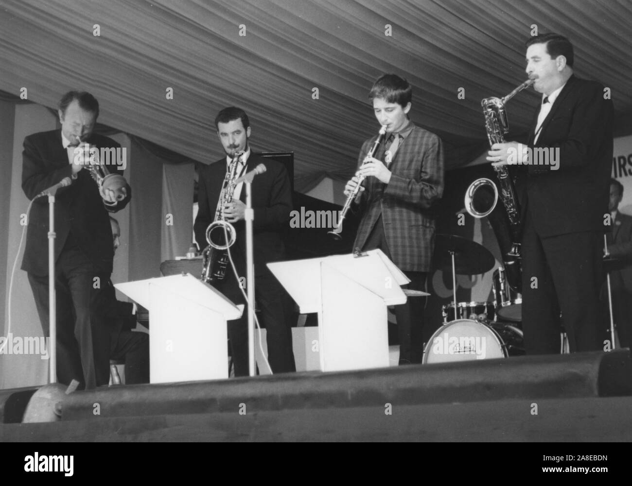 Humphrey Lyttleton, &quot;All Sax&quot; Band, Richmond Jazz Festival, London, 1963. Stock Photo