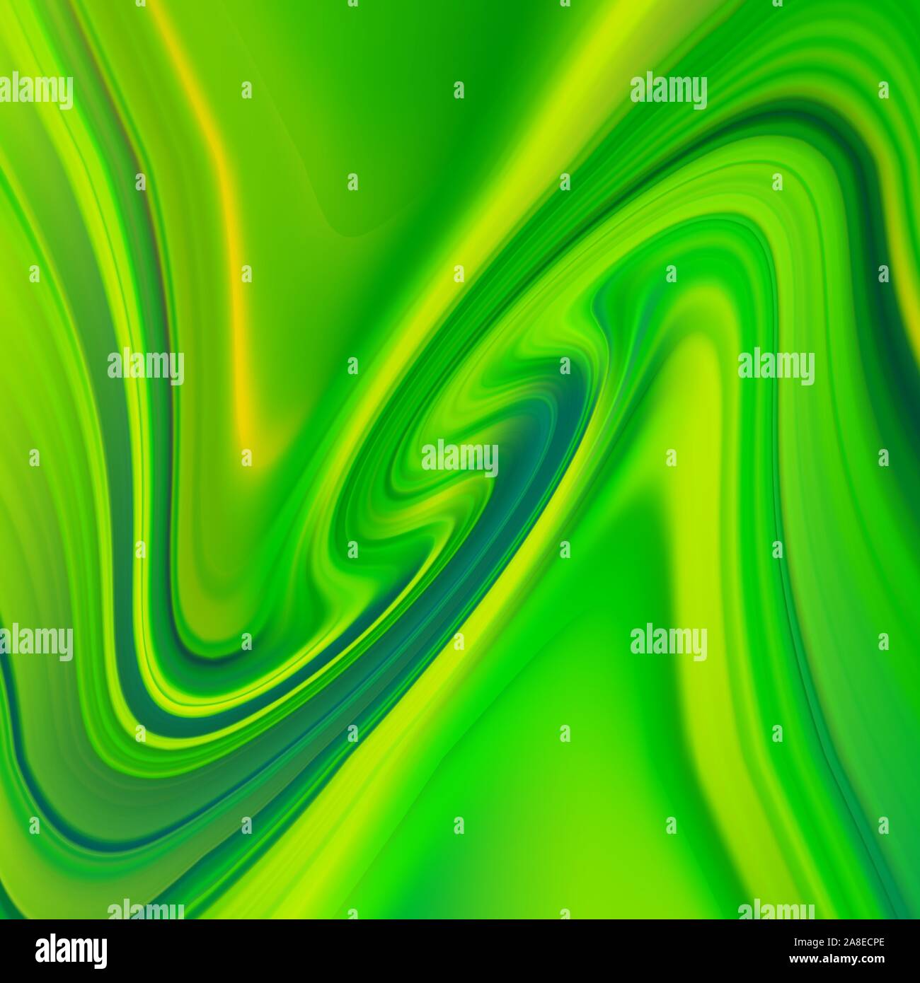 Green wavy paint streams. Vector abstract background. Acrylic paint 10 Stock Vector