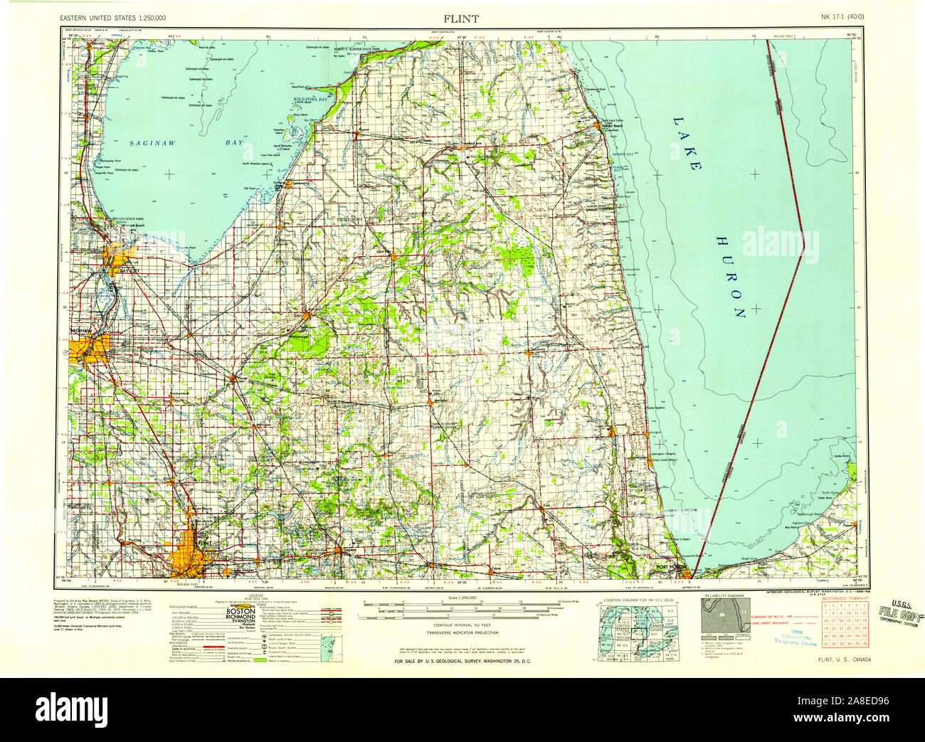 Map of flint michigan hires stock photography and images Alamy
