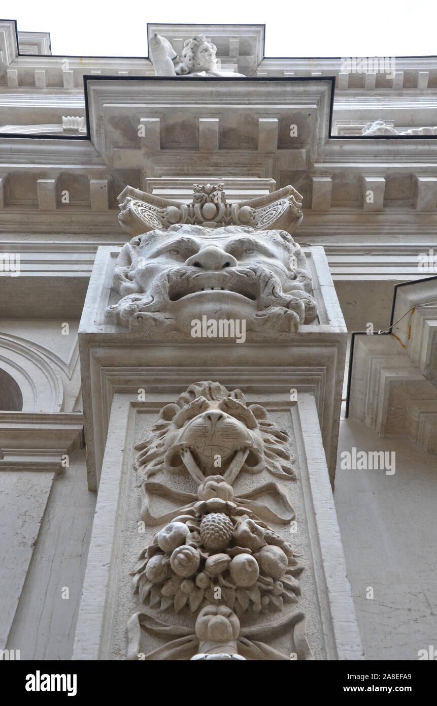 Sculptural Embellishments, Church of the Ospedaletto, Venice Stock Photo