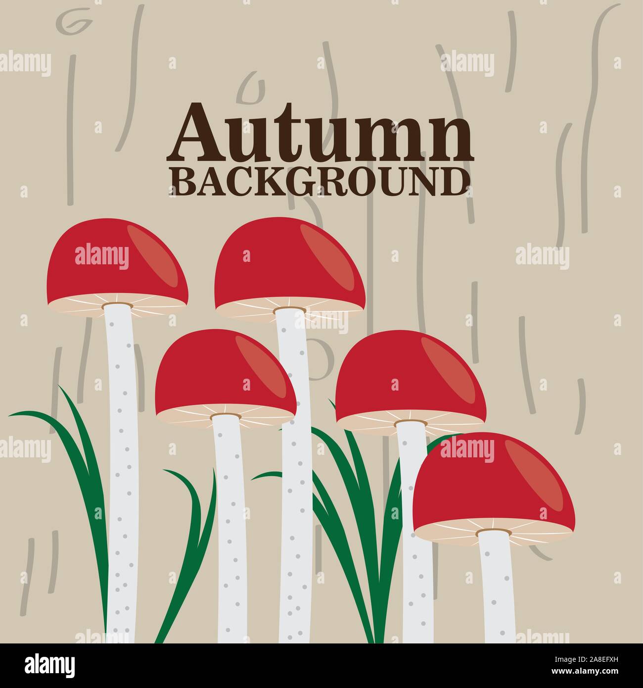 Autumn background with a mushrooms - Vector illustration Stock Vector ...