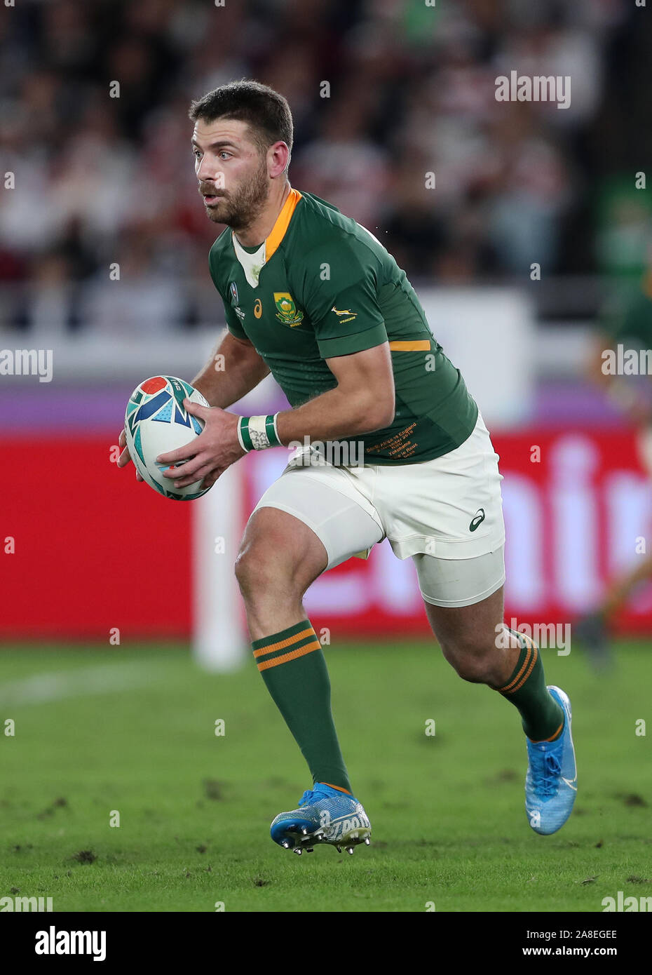 South Africa's Willie Le Roux during the 2019 Rugby World Cup final match at Yokohama Stadium. Stock Photo