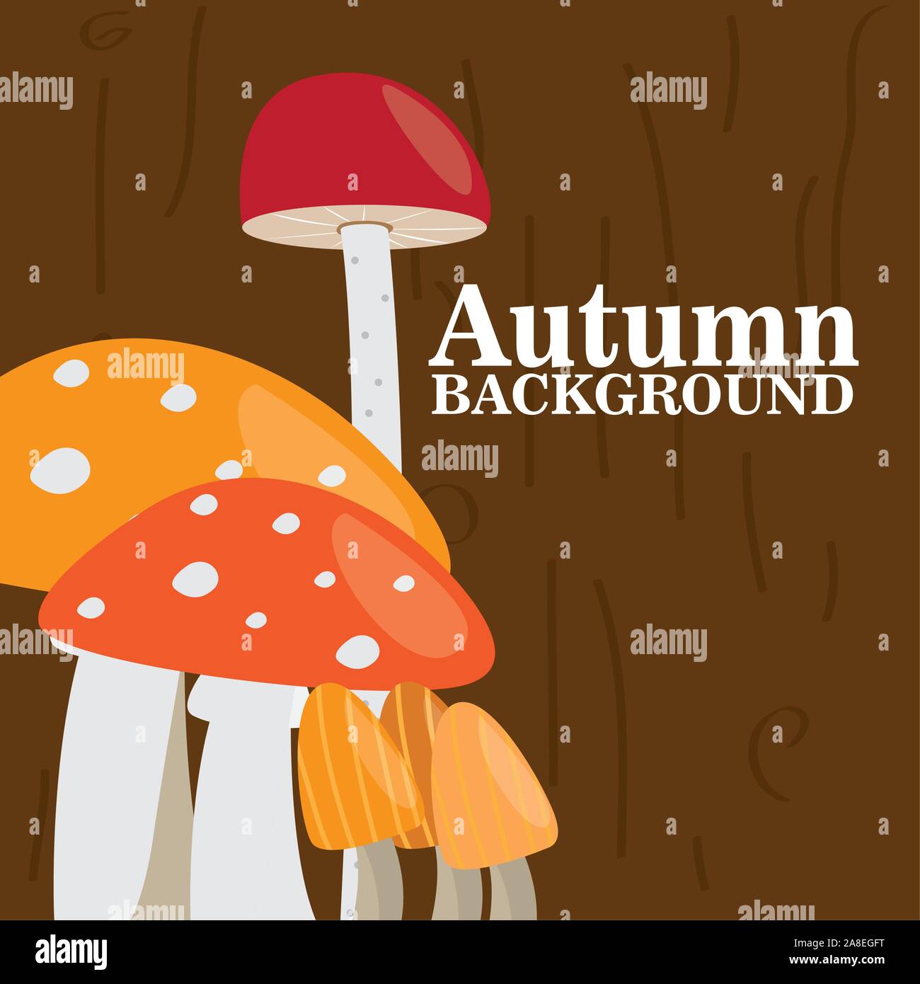 Autumn background with a mushrooms - Vector illustration Stock Vector ...