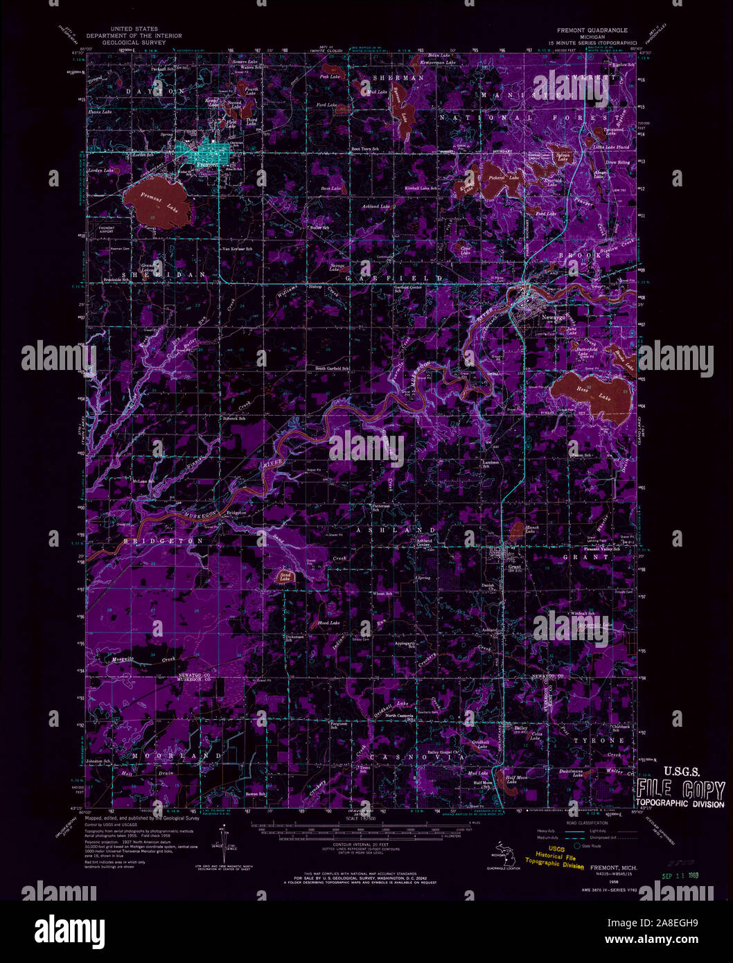 Fremont michigan map hires stock photography and images Alamy