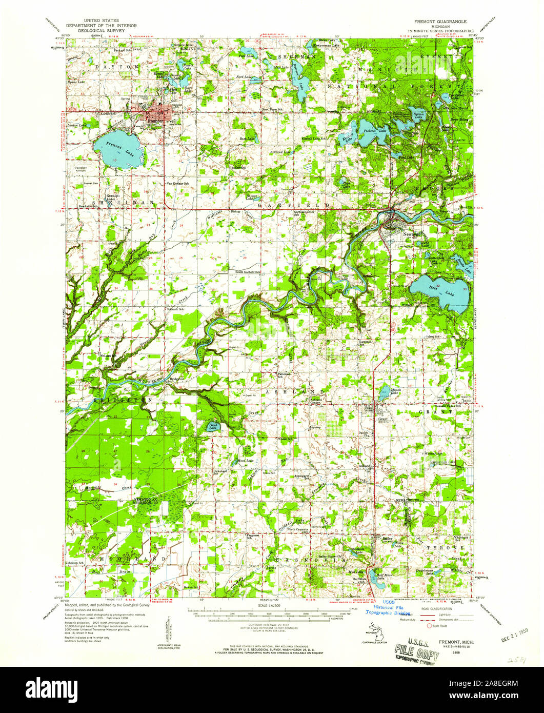 Fremont michigan map hires stock photography and images Alamy