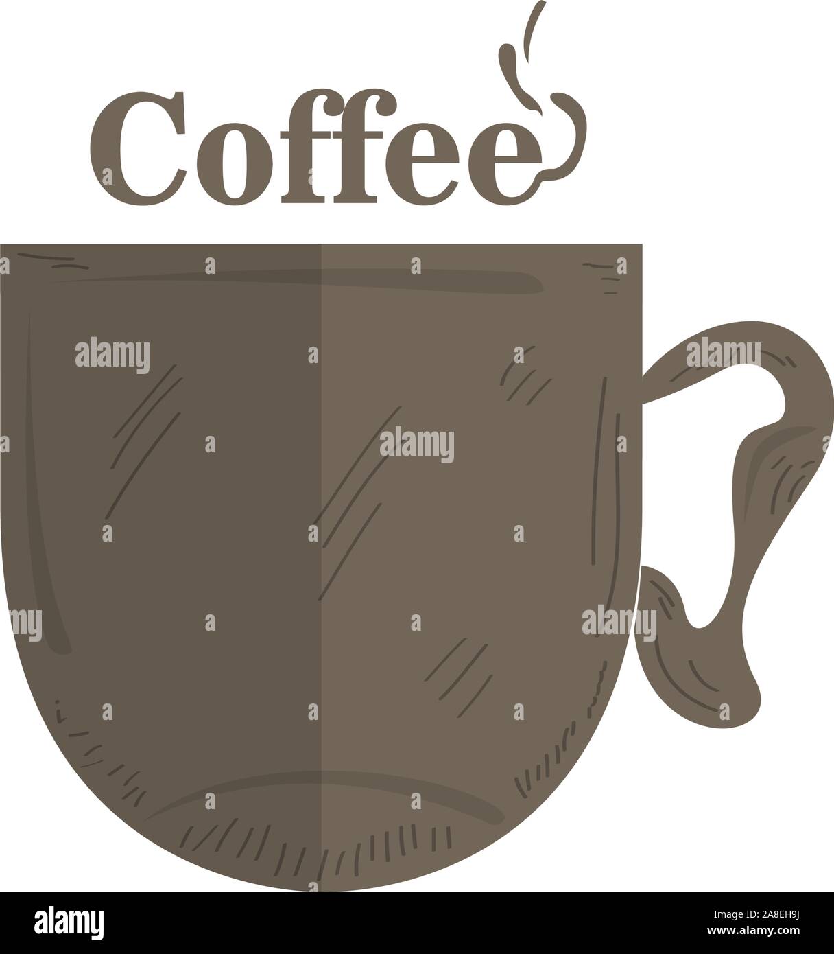 Isolated coffee cup image. Vintage style - Vector illustration Stock ...