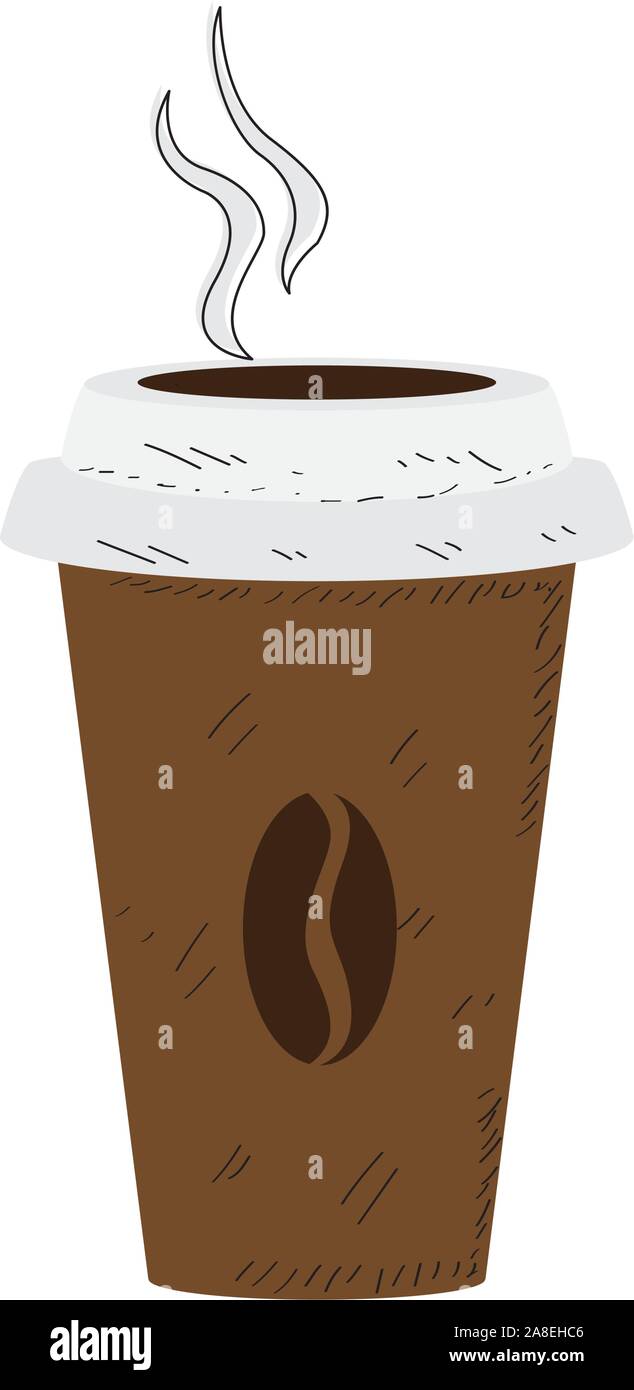 Isolated coffee cup image. Vintage style - Vector illustration Stock ...