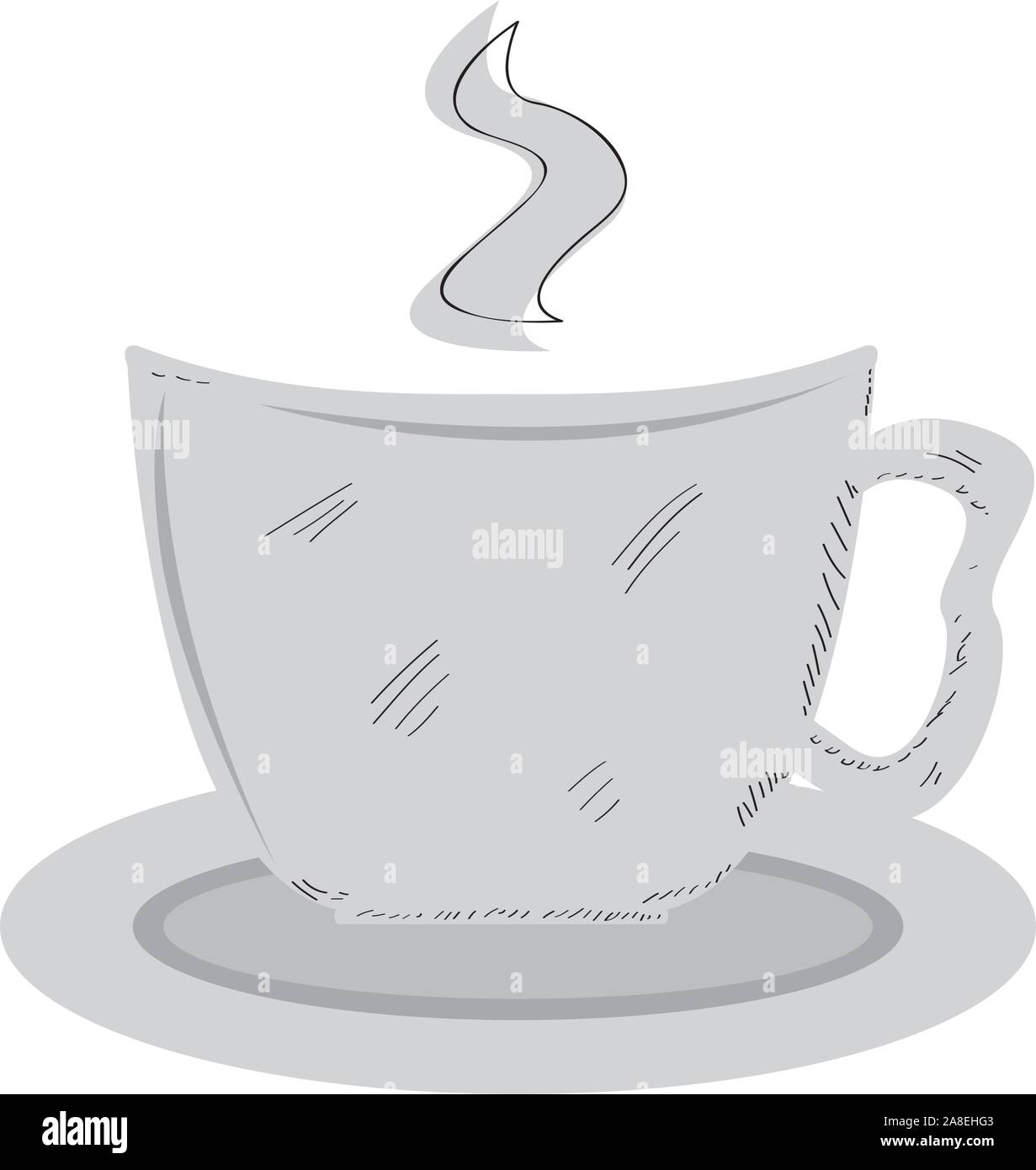 Isolated coffee cup image. Vintage style - Vector illustration Stock ...
