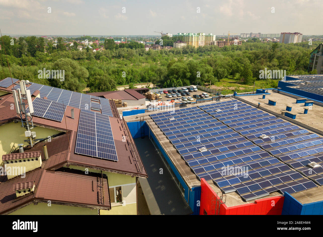 Solar pv at industrial rooftop hi-res stock photography and images - Alamy