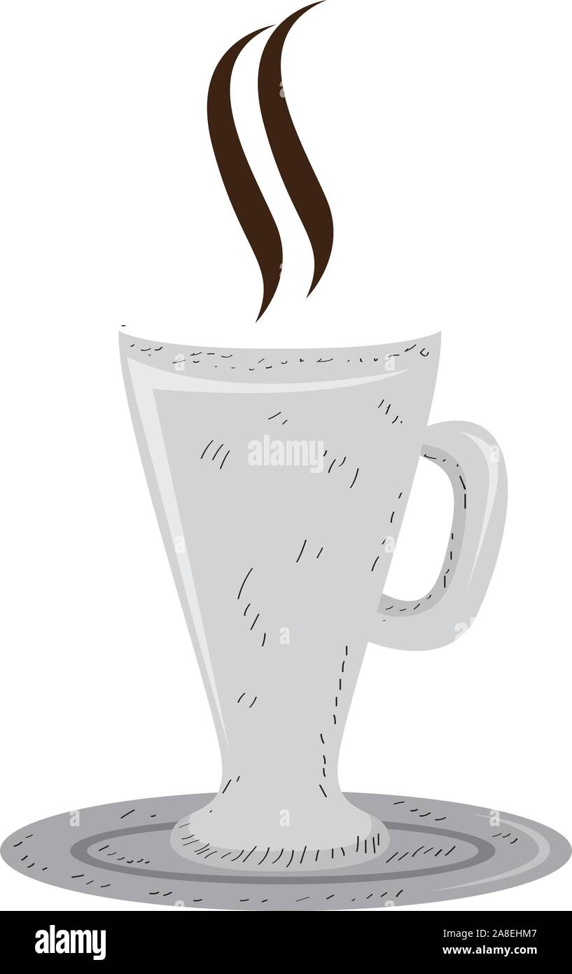 Isolated coffee cup image. Vintage style - Vector illustration Stock ...