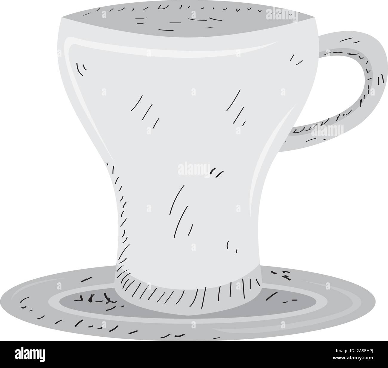 Isolated coffee cup image. Vintage style - Vector illustration Stock ...