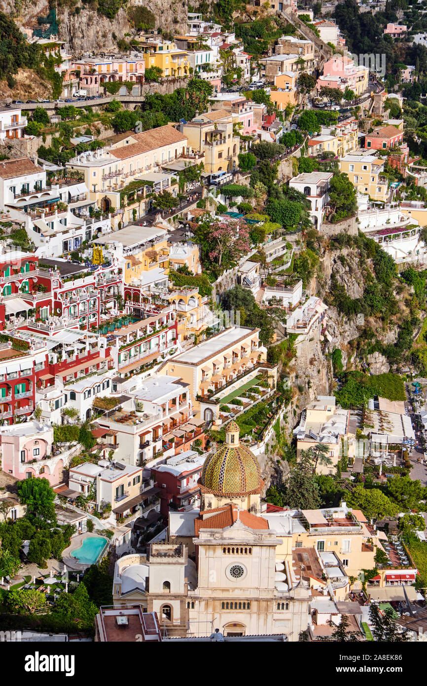 The famous village of Positano on the Italian Amalfi Coast Stock Photo