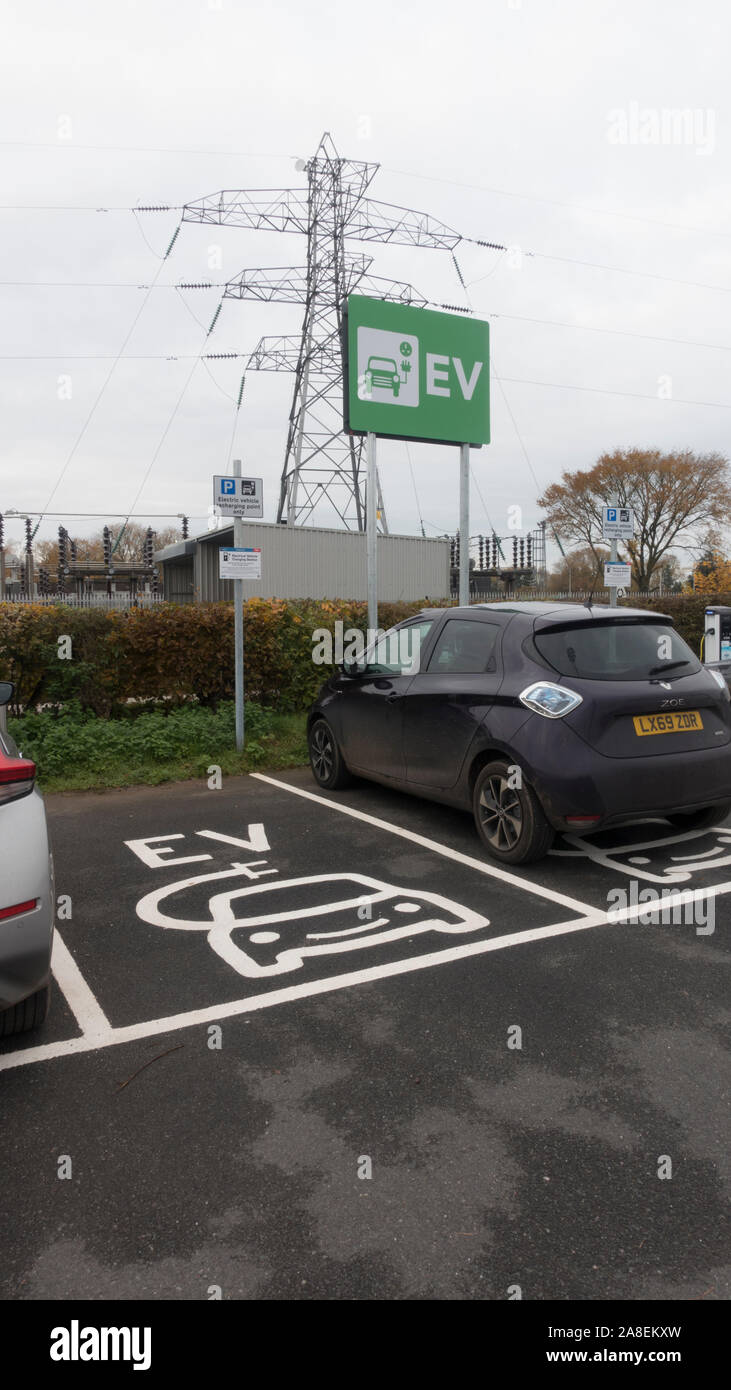 Electric vehicle charging bay, NEC, Birmingham Stock Photo Alamy