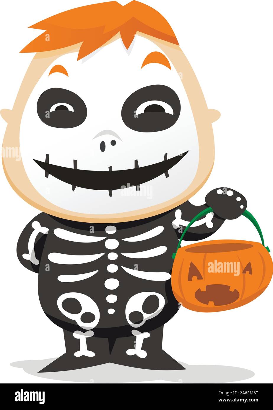 Little boy wearing a skeleton costume Stock Vector Image & Art Alamy