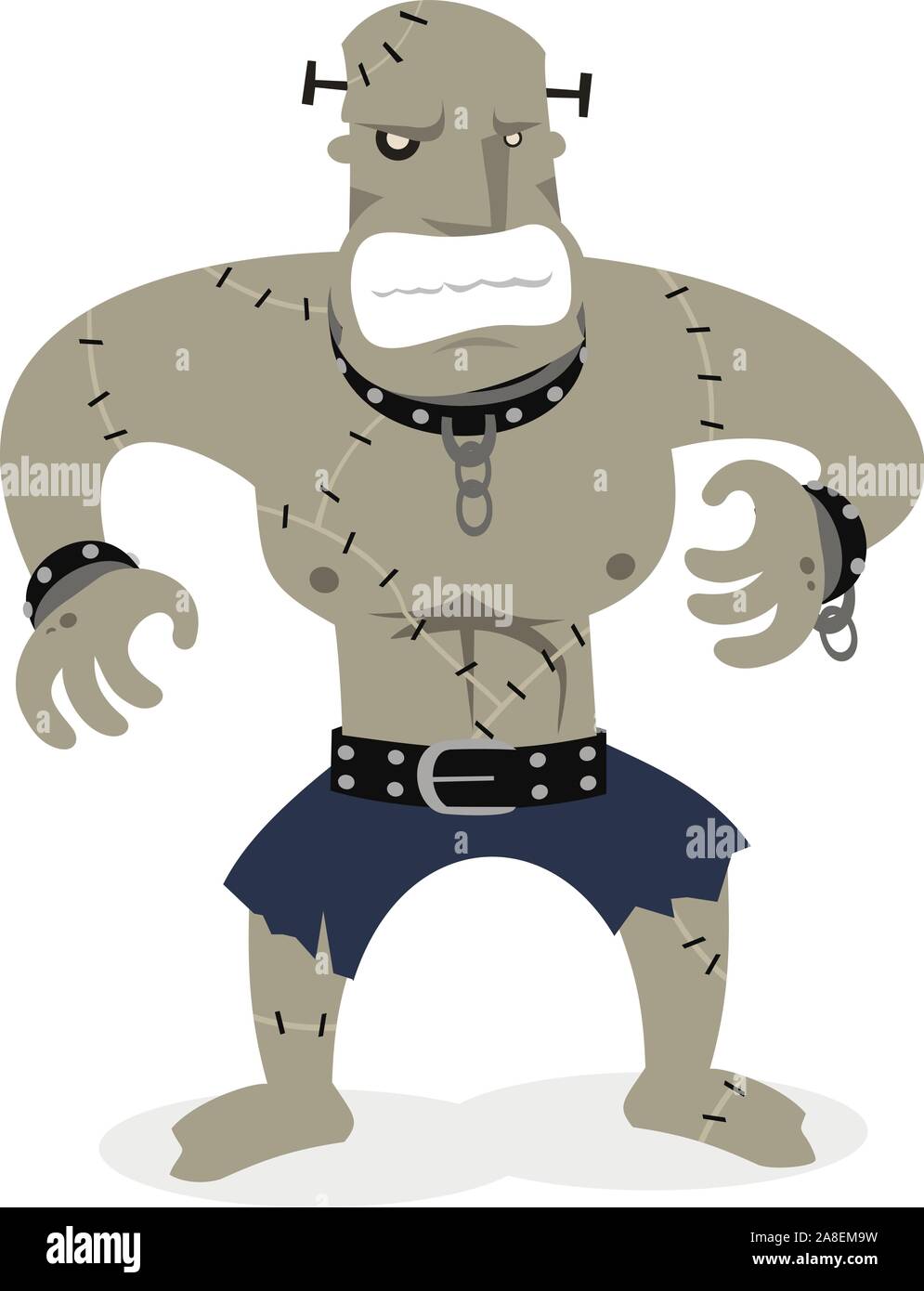 Frankenstein creature cartoon illustration Stock Vector Image & Art Alamy