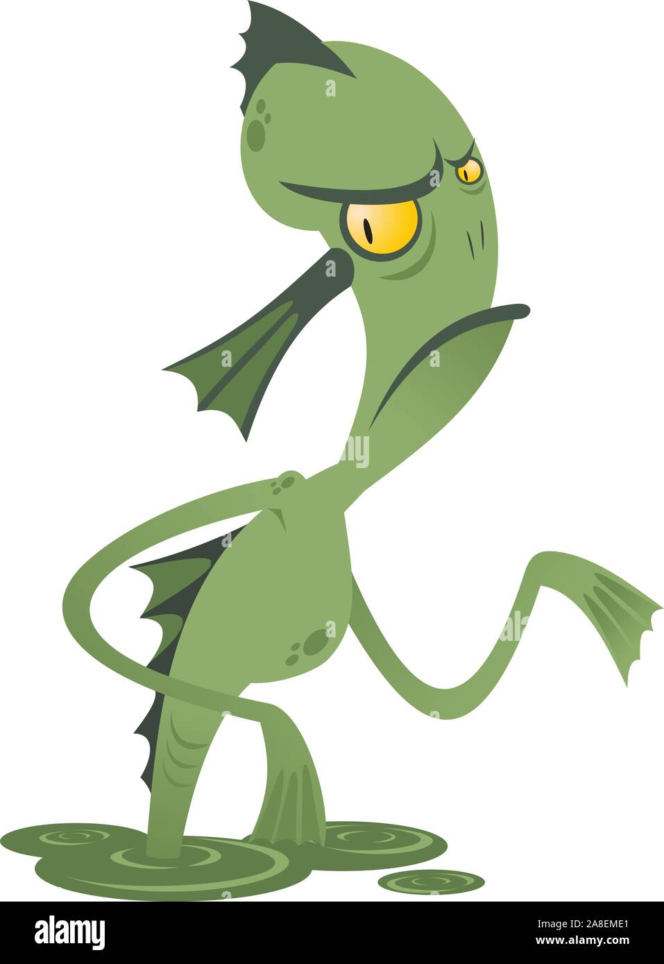 Swamp monster vector cartoon illustration Stock Vector