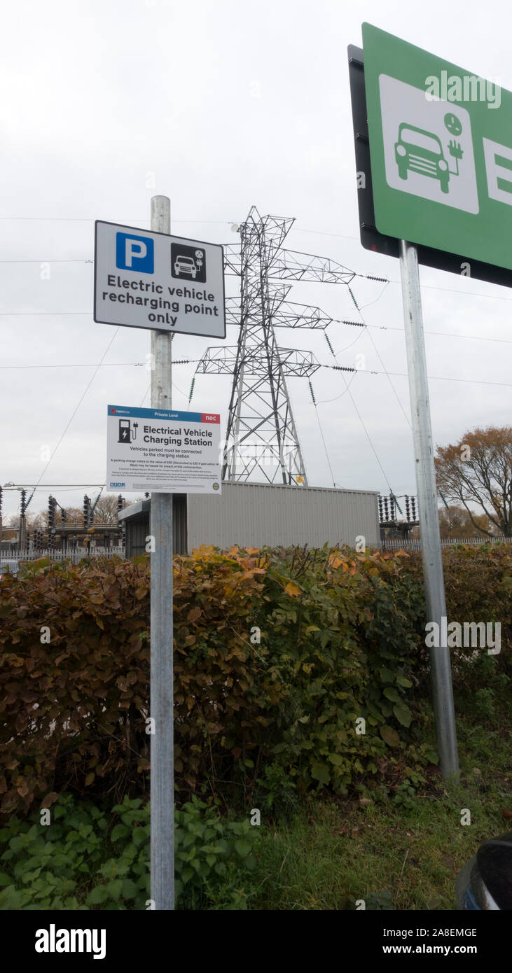 Electric vehicle charging bay, NEC, Birmingham Stock Photo Alamy