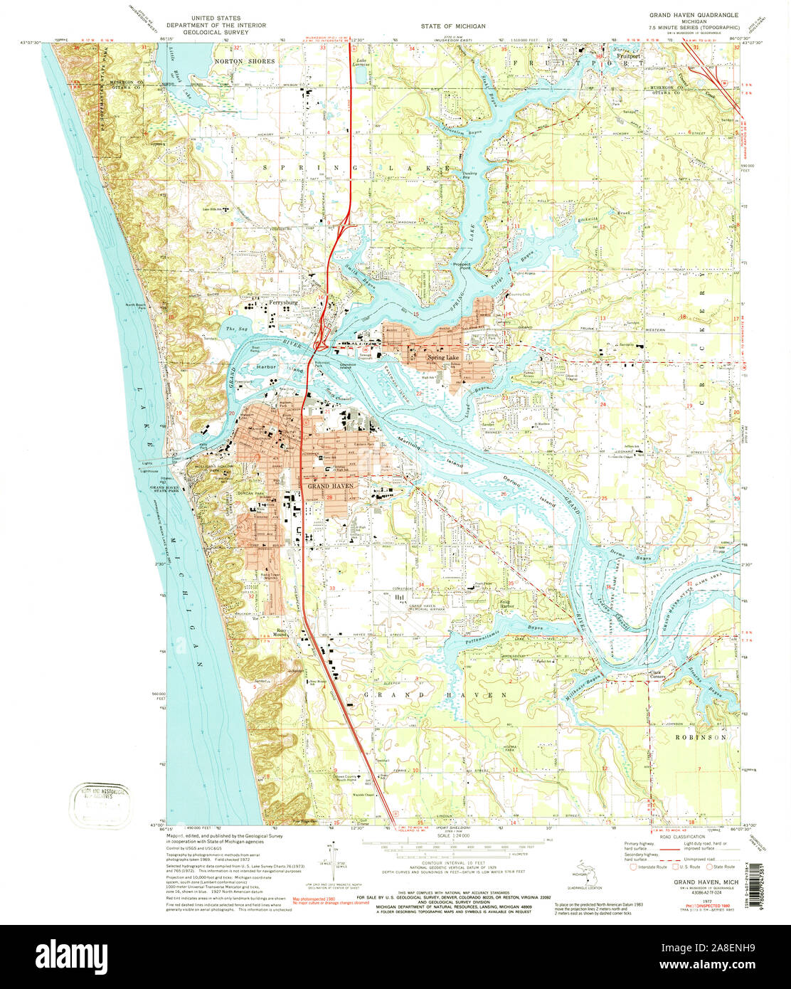Grand haven michigan map hires stock photography and images Alamy