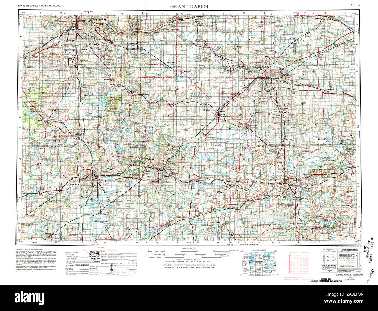 Grand rapids, michigan map Cut Out Stock Images & Pictures Alamy
