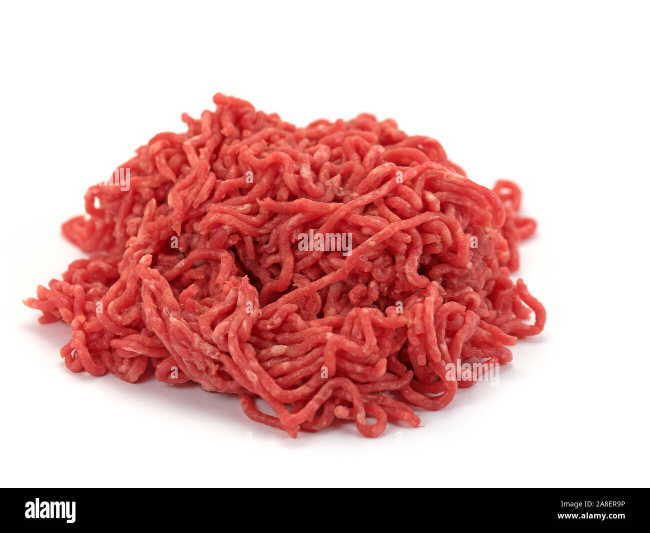 Ground beef isolated against white background Stock Photo