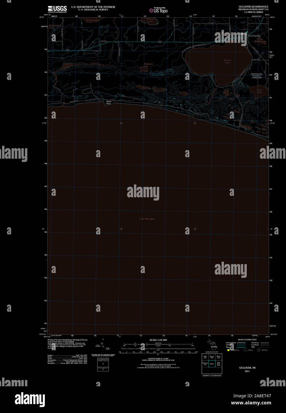 Gulliver michigan map hires stock photography and images Alamy