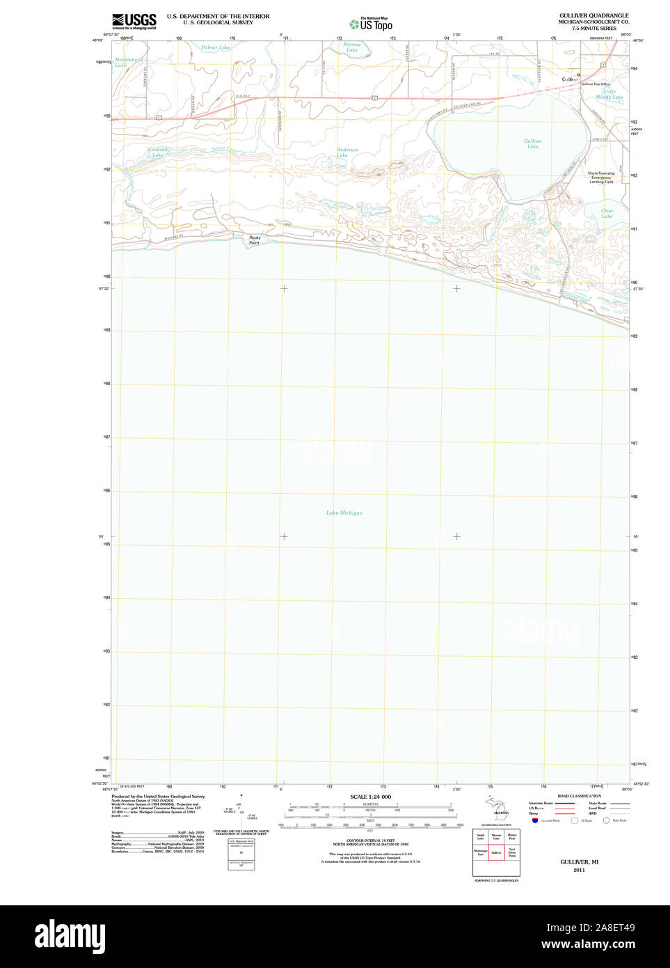 Gulliver michigan map hires stock photography and images Alamy