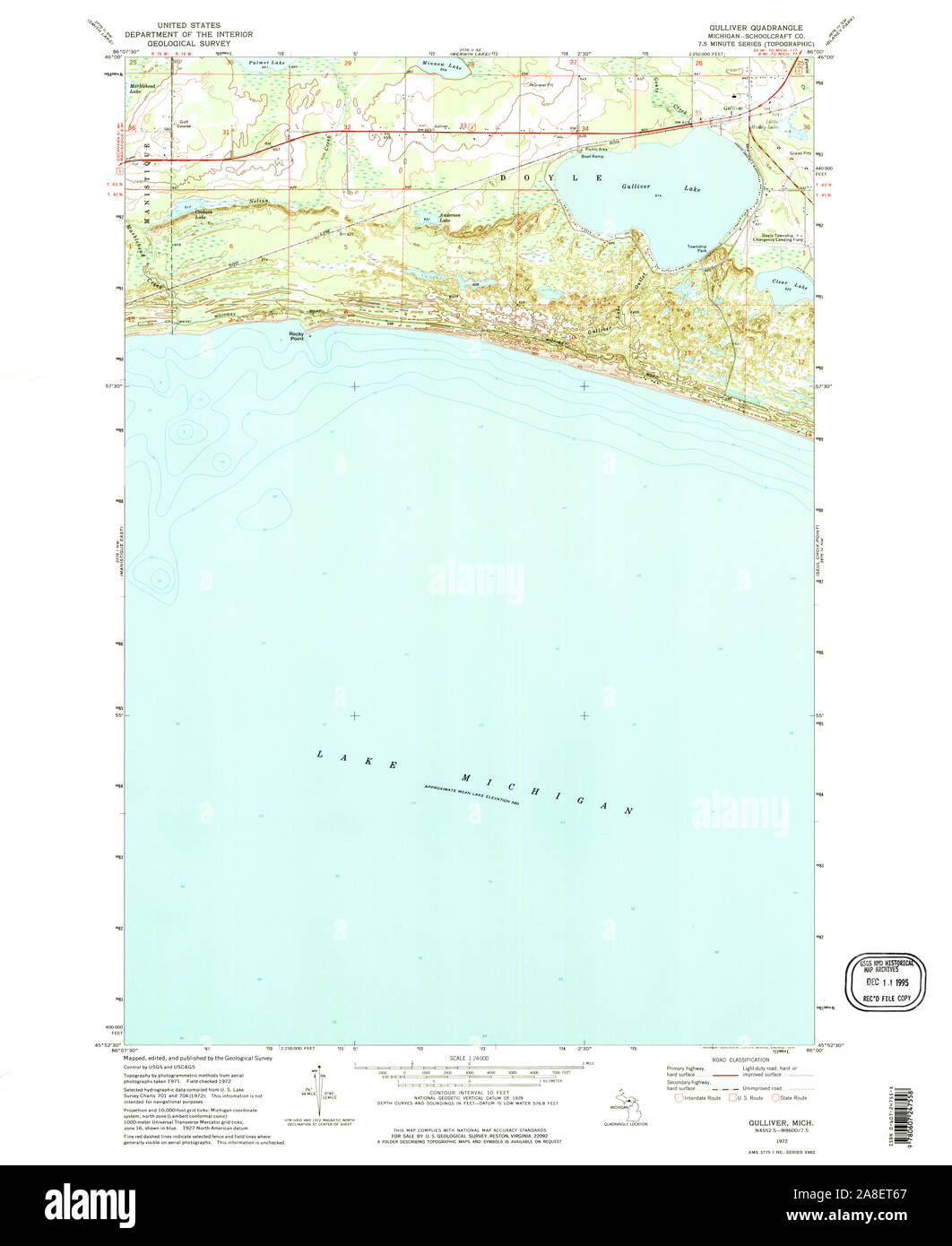 Gulliver michigan map hires stock photography and images Alamy