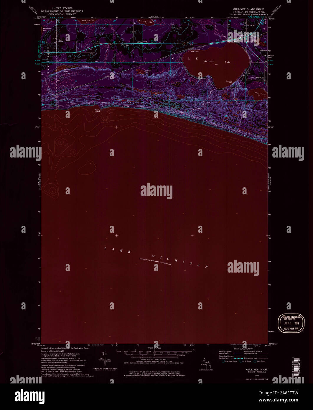 Gulliver michigan map hires stock photography and images Alamy