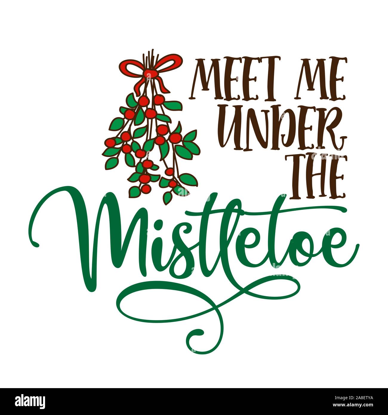 Meet under the mistletoe Stock Vector Images Alamy