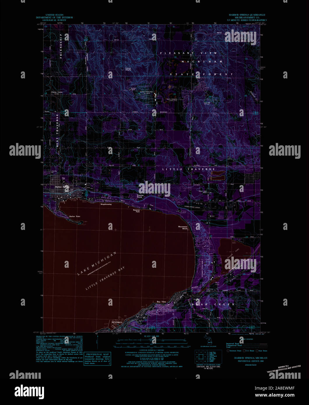 Harbor springs michigan map hires stock photography and images Alamy