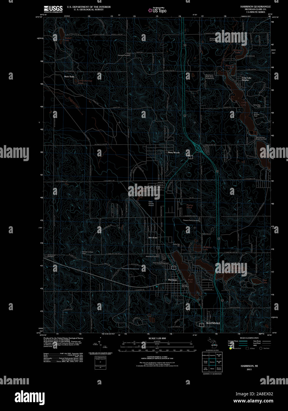 Harrison michigan map hi-res stock photography and images - Alamy