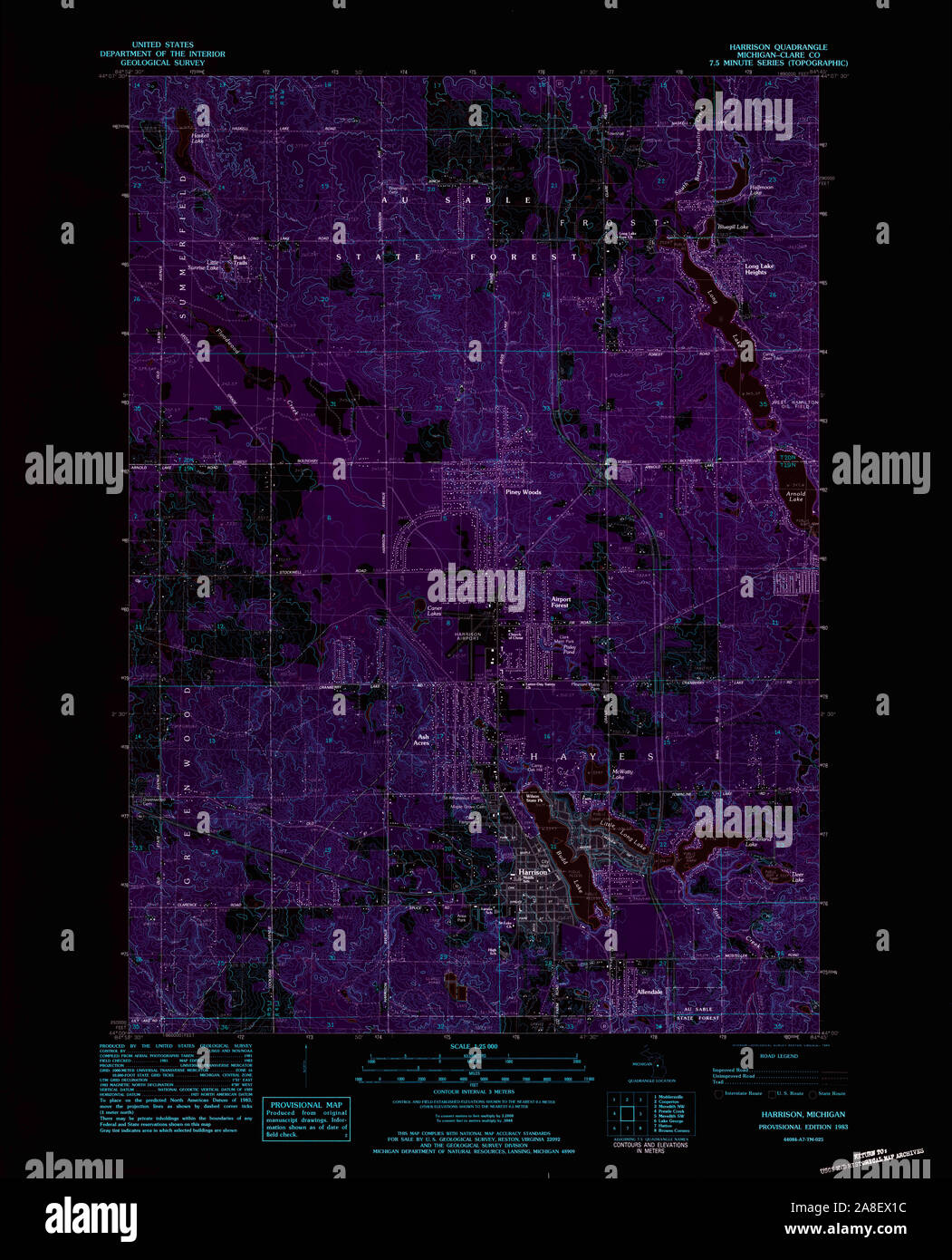Harrison michigan map hi-res stock photography and images - Alamy