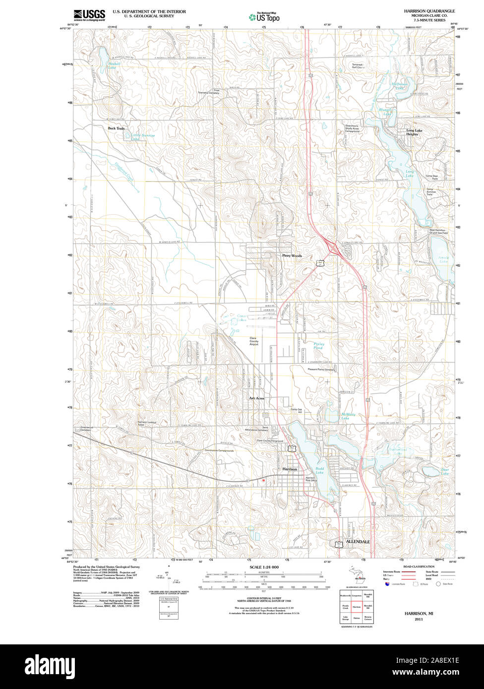 Map of harrison michigan Cut Out Stock Images & Pictures Alamy