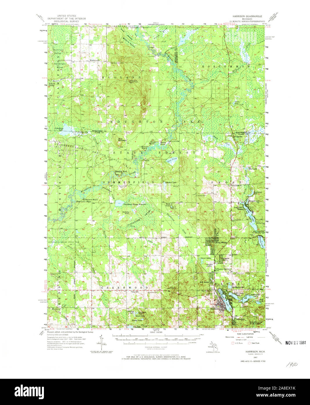 Harrison michigan map hi-res stock photography and images - Alamy