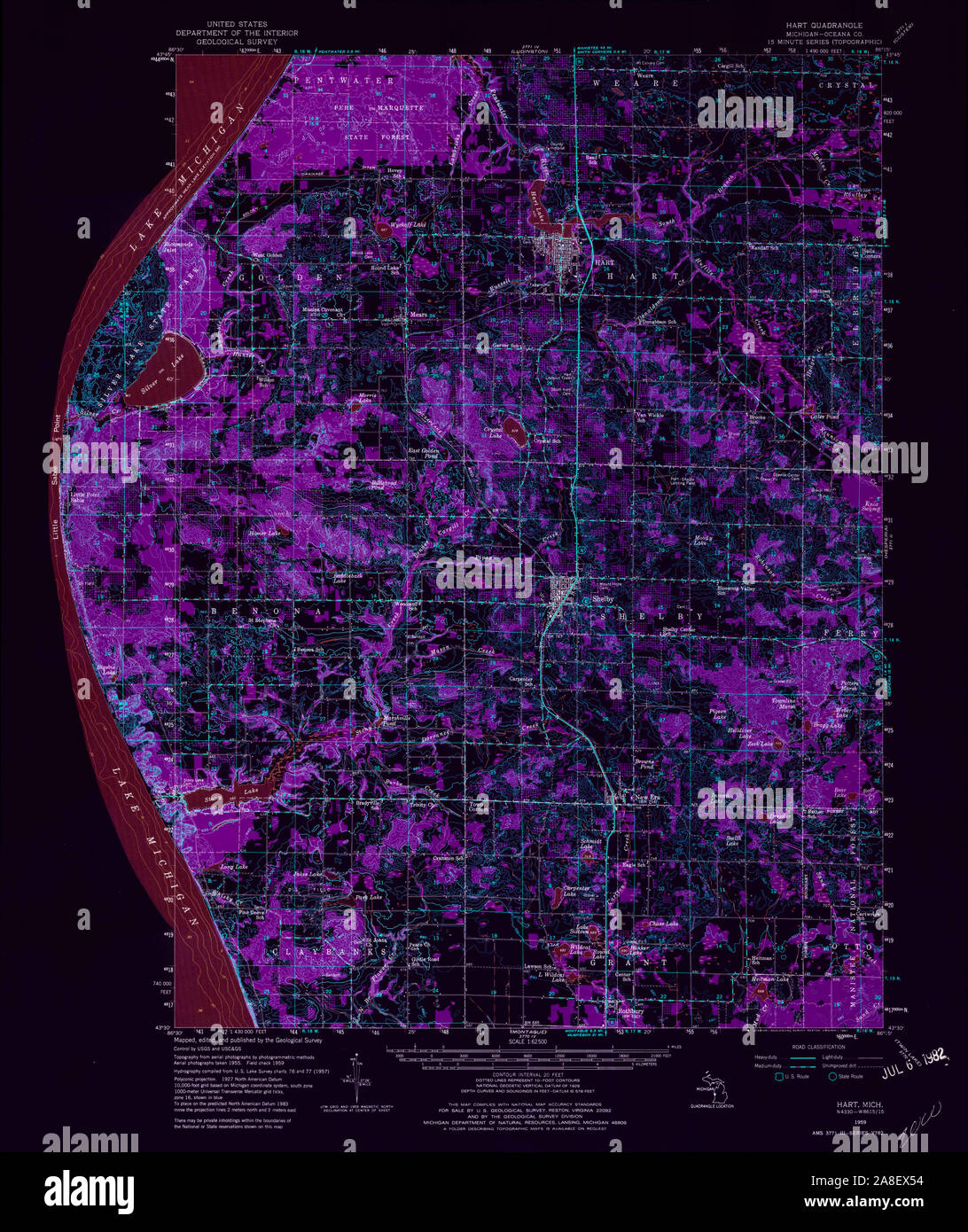 Hart michigan map hires stock photography and images Alamy