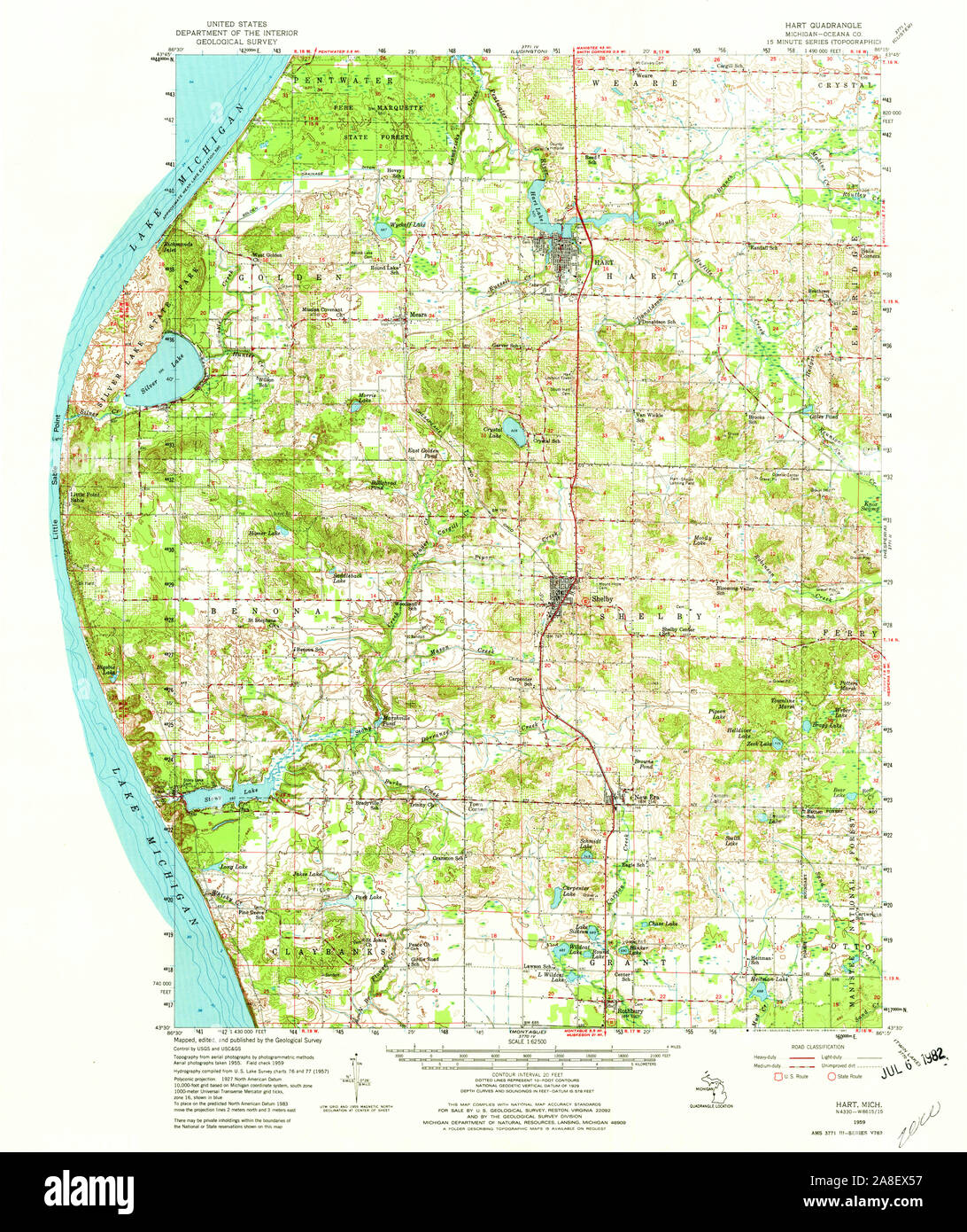 Map of hart michigan hires stock photography and images Alamy