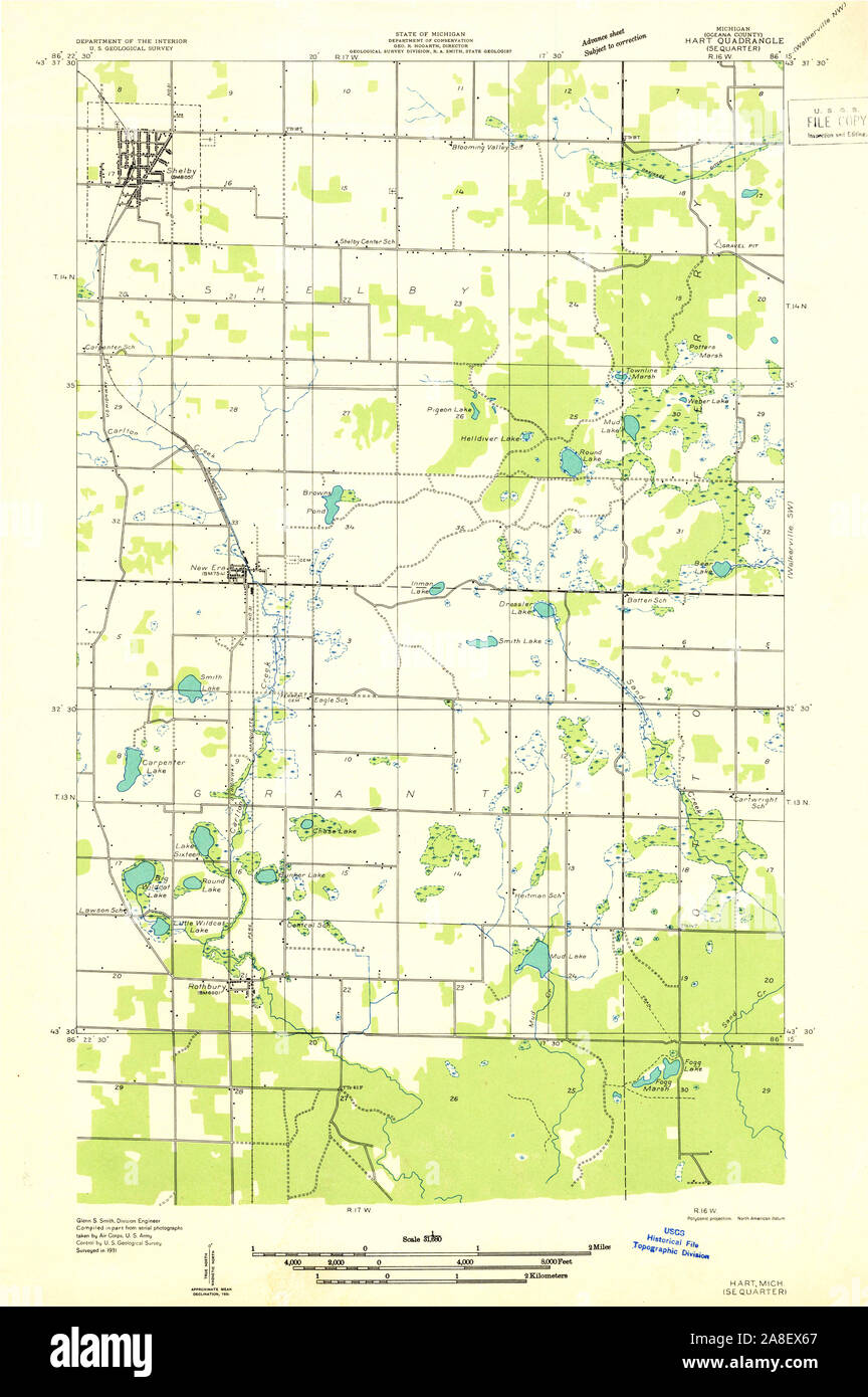 Hart michigan map hires stock photography and images Alamy