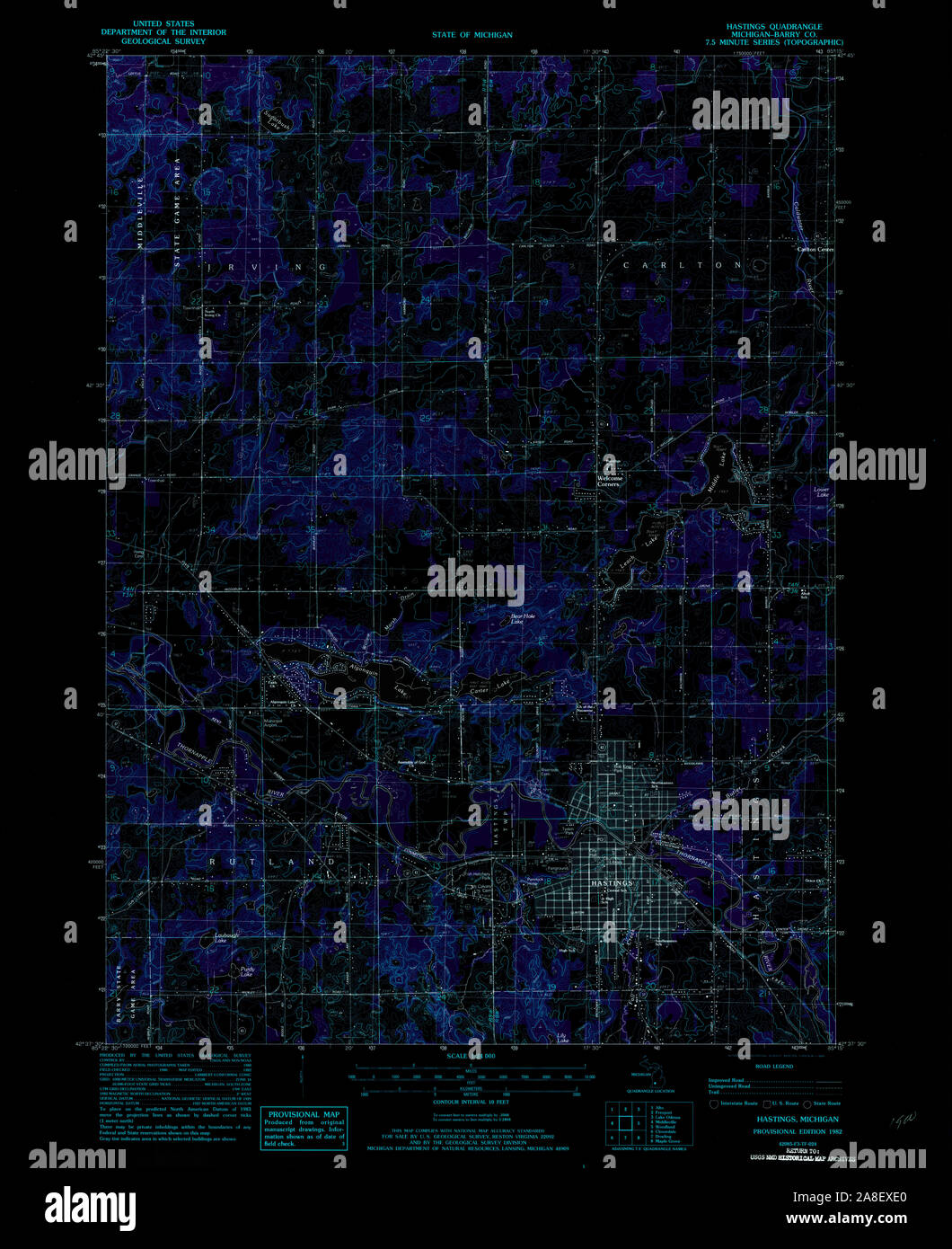 Hastings Michigan Map High Resolution Stock Photography and Images - Alamy