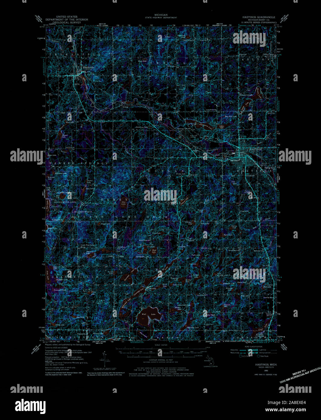Hastings Michigan Map High Resolution Stock Photography and Images - Alamy