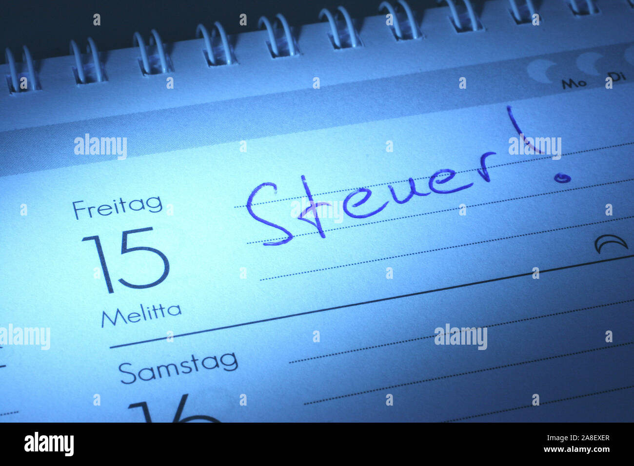 Kalendereintrag, Steuer, Terminabgabe, Termin, Kalender, Stock Photo