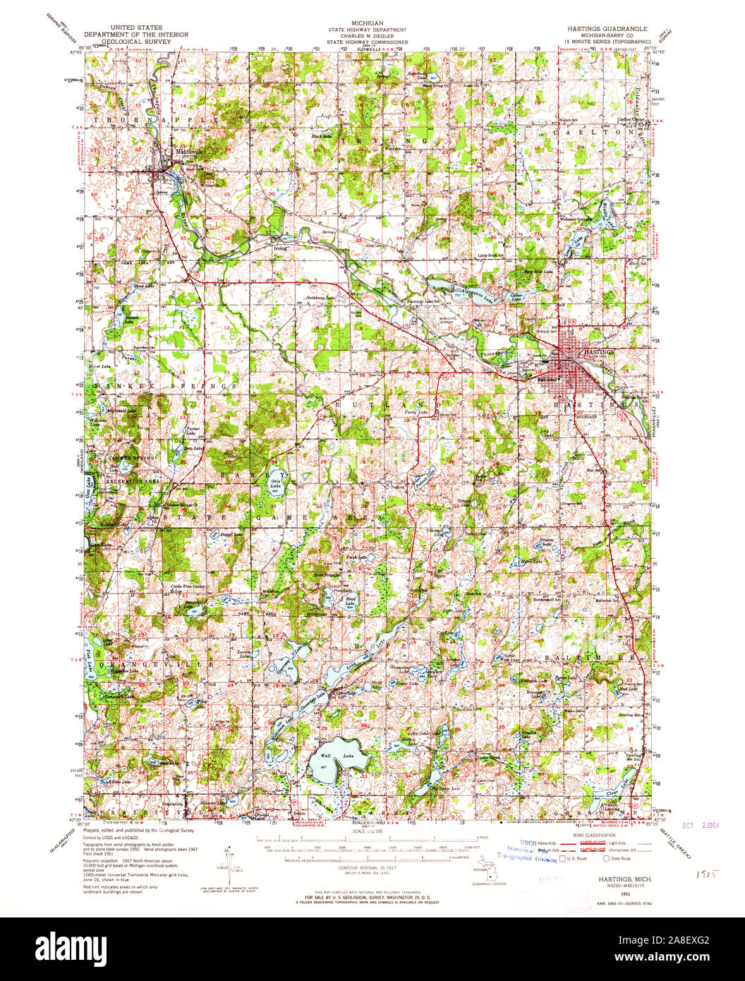 Map of hastings michigan Cut Out Stock Images & Pictures Alamy