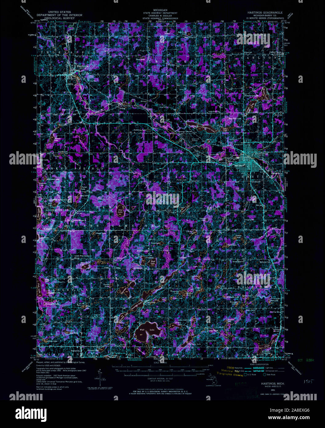 Hastings Michigan Map High Resolution Stock Photography and Images - Alamy