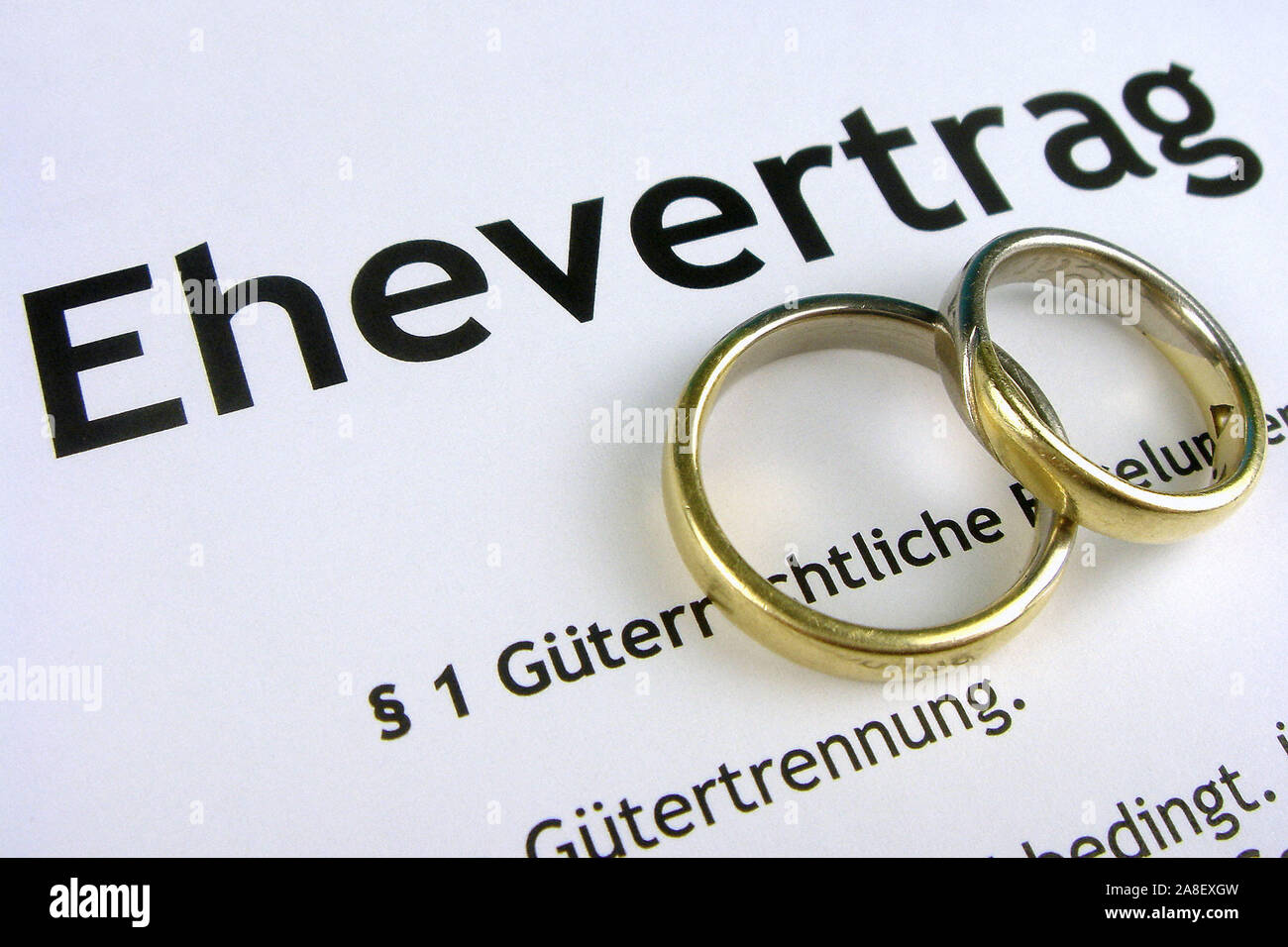 Ehevertrag, Eheringe, Stock Photo