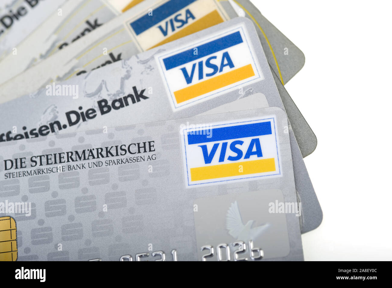 Visa Card, Visa Cards, Karten Kreditkarten, Visa, Stock Photo