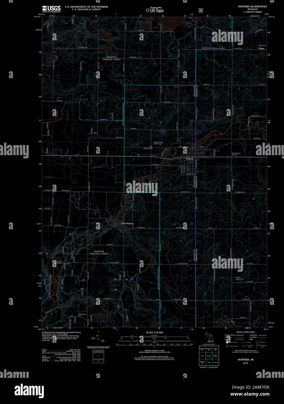 Map of hesperia michigan hires stock photography and images Alamy